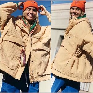 Free People butter yellow coat sz M/L